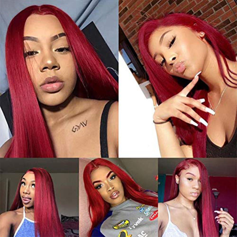 Burgundy Lace Front Human Hair Wigs Red Human Hair Wig Burgundy Lace Front Human Hair Wigs Red Human Hair Wig